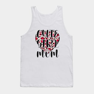 Cute Girl Mom Leopard Heart Mother's Day Girl Mama Mom Tank Top